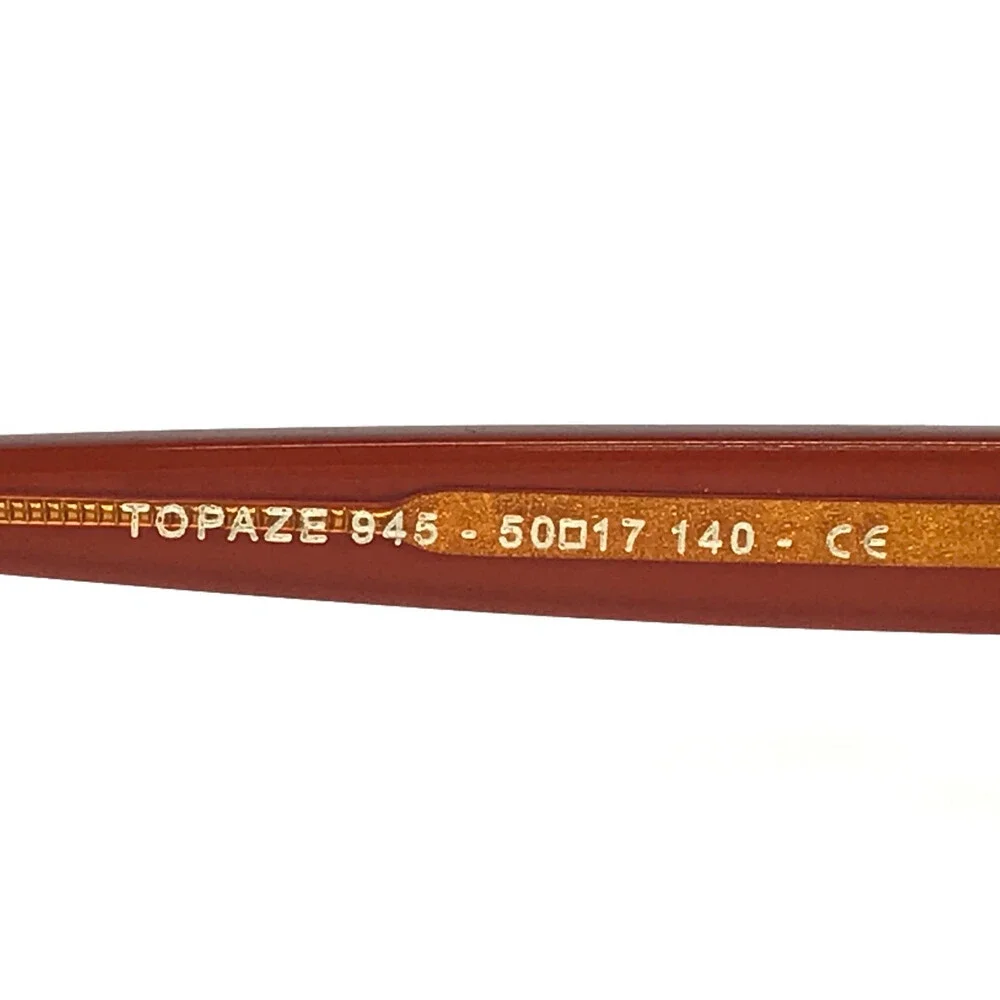Jean Lafont Eyeglasses Frames TOPAZE 945 Brown Orange Cat Eye Half Rim 50-17-140